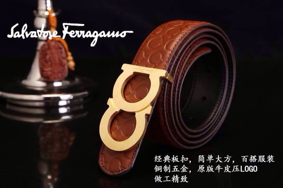 Ferragamo Gentle Monster leather belt with double gancini buckle GM022
